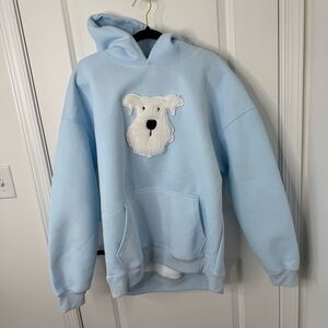 Aelfric Eden Light Blue plush dog hooded sweatshirt NWT XL